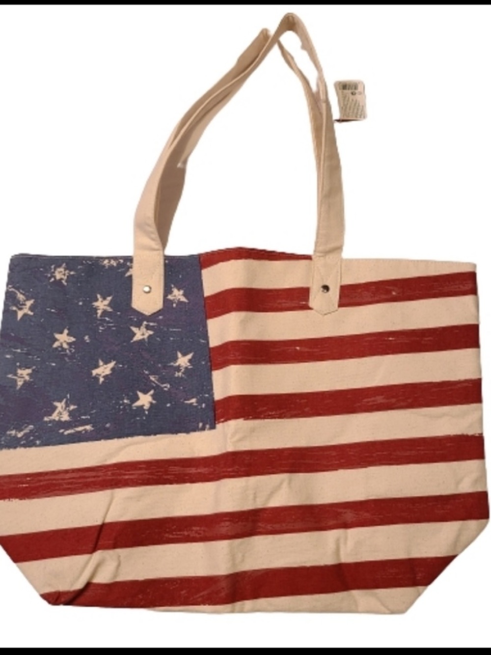 The Body Shop Red & White American Flag Tote